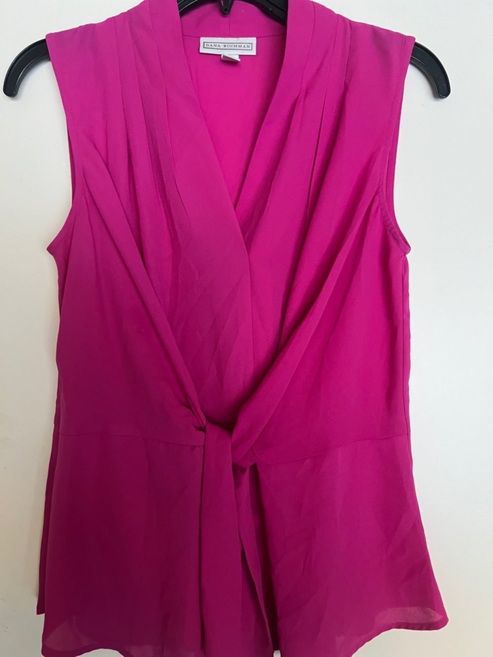 Dana Buchman Bright Fuchsia Sleeveless Tie-Front Camisole
